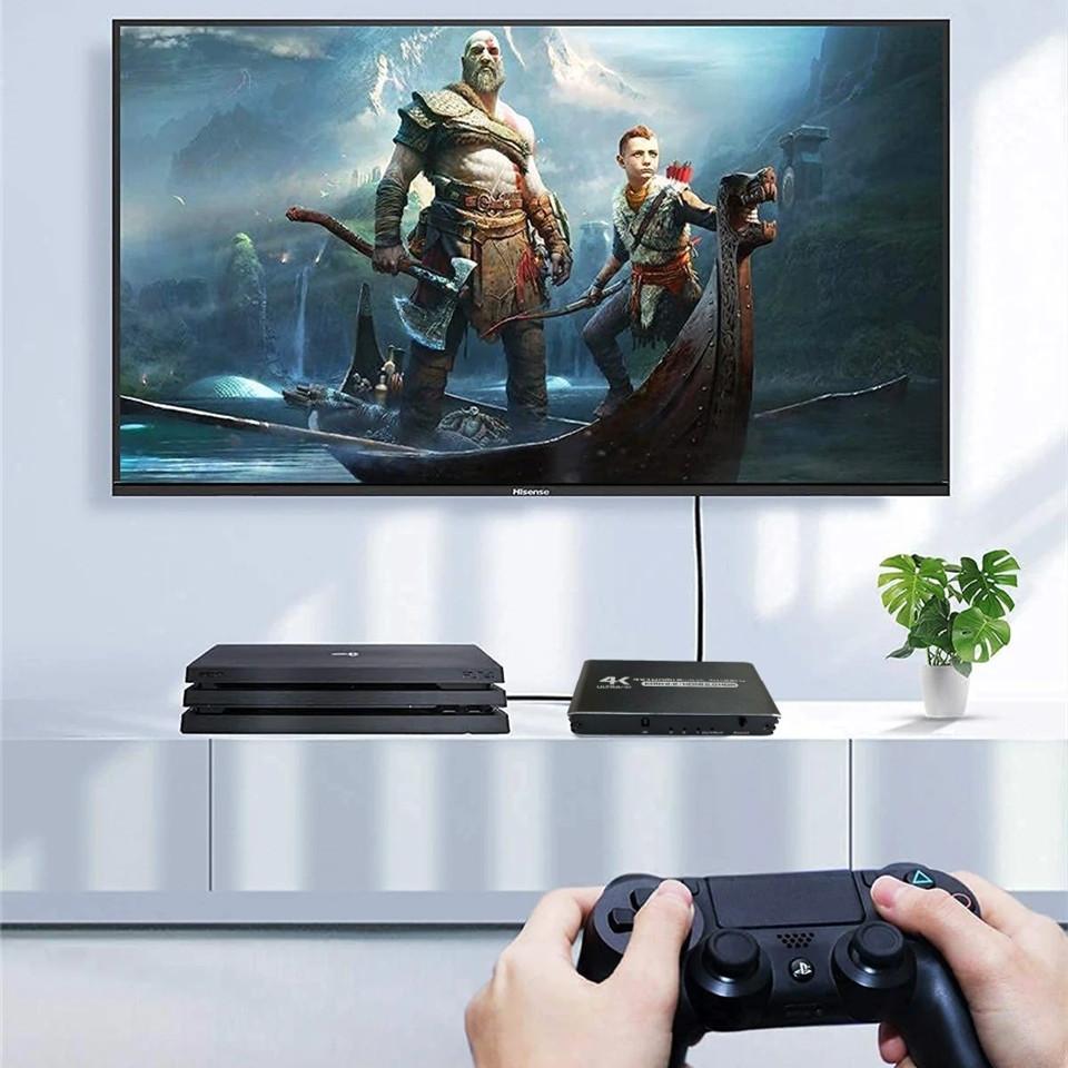 3 In 1 Out HDMI 2.0 Switcher 4K 60Hz Video Sharing Converter HDCP2.2 with Remote