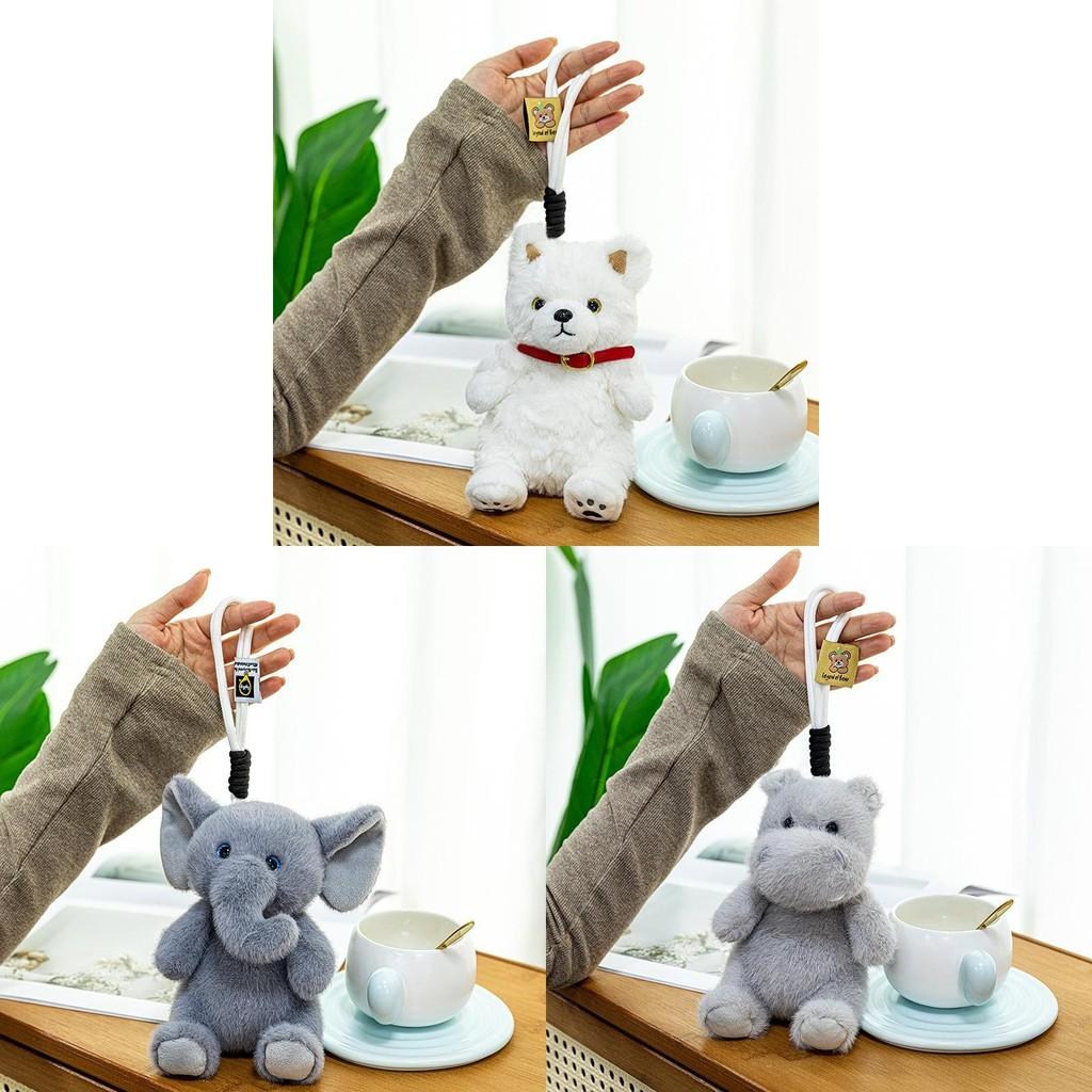 Dolls Animal Plush Bear Cow Elephant Hippo Duck Pig Dog Backpack Pendant Gift