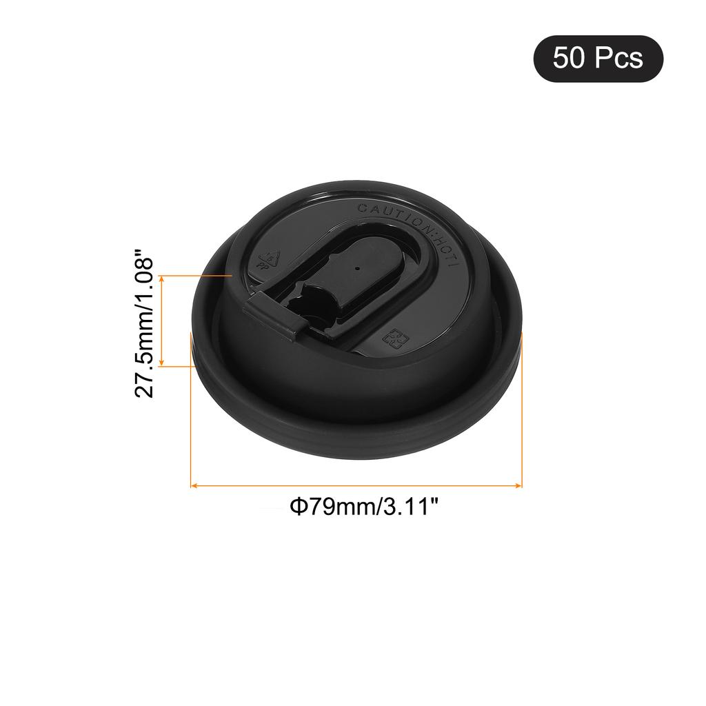 50 Stück Einweg-Kaffeebecher Deckel 80mm Plastikdeckel für 8OZ Kaffeebecher Geeignet für kalte und heiße Getränke Milchtee Weiß Schwarz