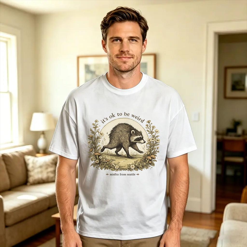Unisex Unisex Tshirt Jimothy Cute Viral Short Spined Racoon T Shirts Hip Hop Summer Tees Streetwear Cotton Clothes Gift Idea