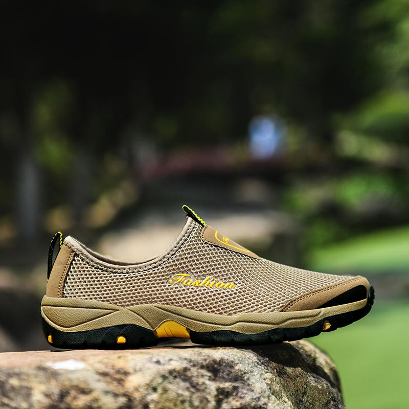 

Летние многофункциональные мужские кроссовки с сеткой, спортивная походная обувь, повседневная обувь 46 хаки