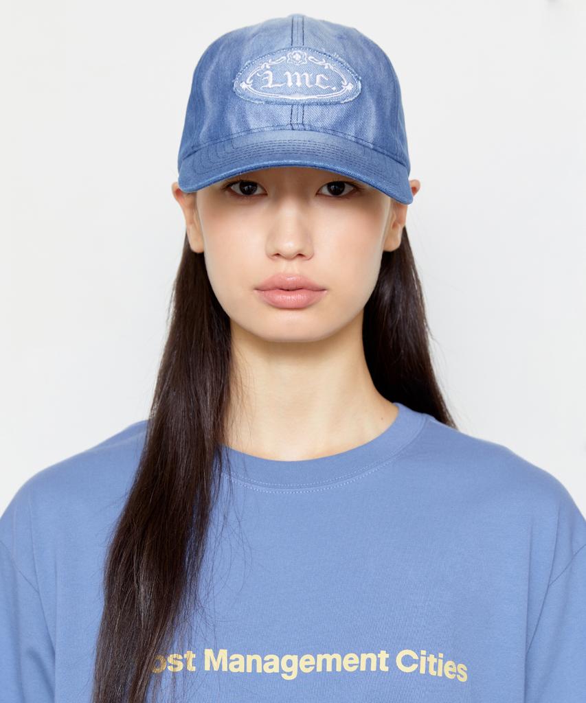 LMC Washed Denim Gothic Oval 6Panel Cap Washed Black