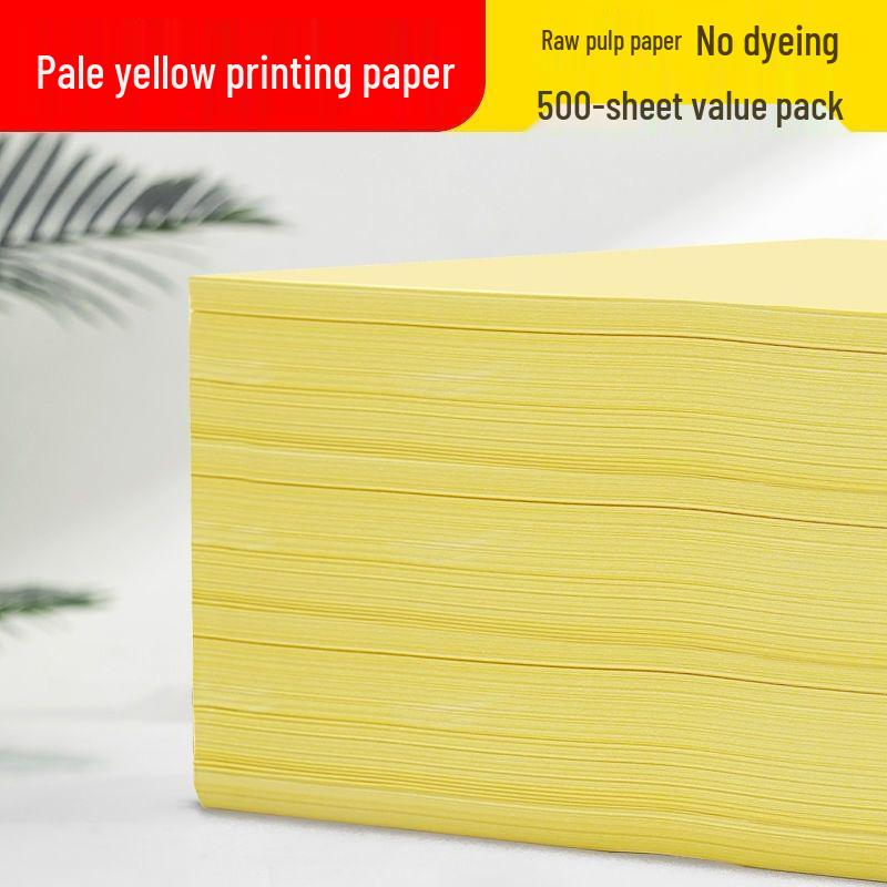 

A4 Thick Light Yellow Copy Paper 75g, Suitable for Printing, Office, and Draft Use