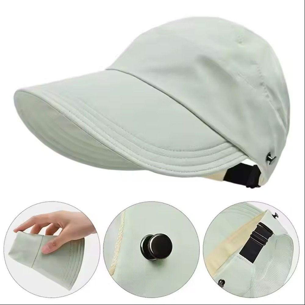 

Solid Color Outdoor Beach Hat Breathable Wide Brim Sunhat Simple Sun Protection Cap Travel чорний