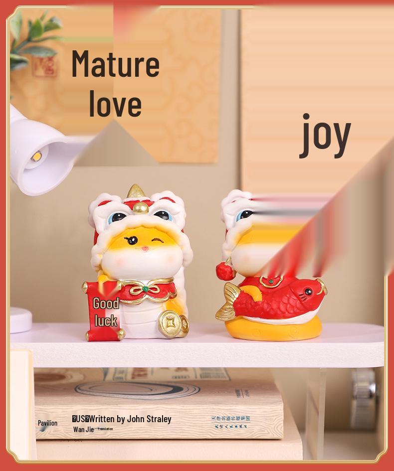 Guochao Zodiac Snake Figurine: Year of the Snake Desktop Ornament, Spring Festival Creative Gift