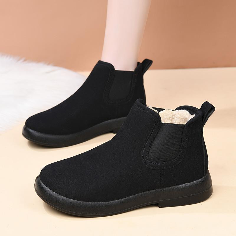 Winter Fur Snow Boots for Women Outdoor Warm Comfort Fuzzy Cotton Shoes Fashion Plush Ladies Boots Fluffy House Slippers