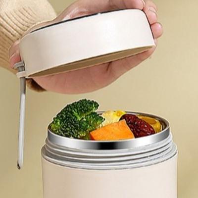 Portable Breakfast Cup 304 Stainless Steel Leak-Proof Thermal Lunch Box with Spoon Sealed Stainless Steel Lunch Box