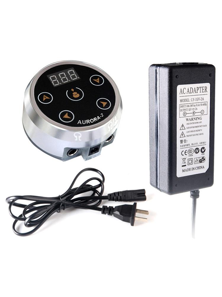 

Professional Tattoo Power Supply Pen Dual Input Digital LCD Touch Screen Controller for Rotating Coil Machines серебряный