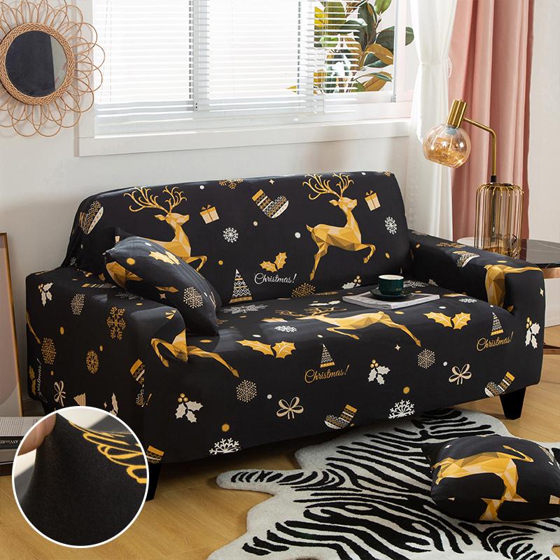 Christmas Sofa Slipcovers Stretch Sofa Cover for Living Room Kids Pets All Inclusive Couch Cover Non Slip Furniture Protector