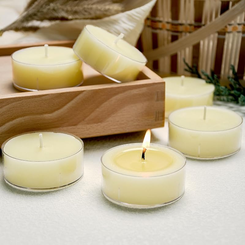 Scented Tealight Candles, Natural Soy Tea Lights Candle with Coffee Essential Oil, Handmade Extra-Large Tealights - 8 Hours Long Burn Time for Home