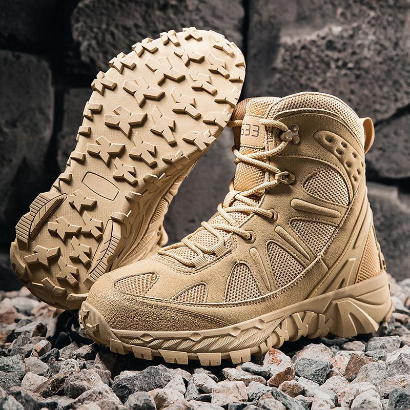 Mode Neue Taktische Stiefel Outdoor Camping Militärstil Herren Frühling Sommer Saison Wanderschuhe Bequem Atmungsaktiv Sportausrüstung