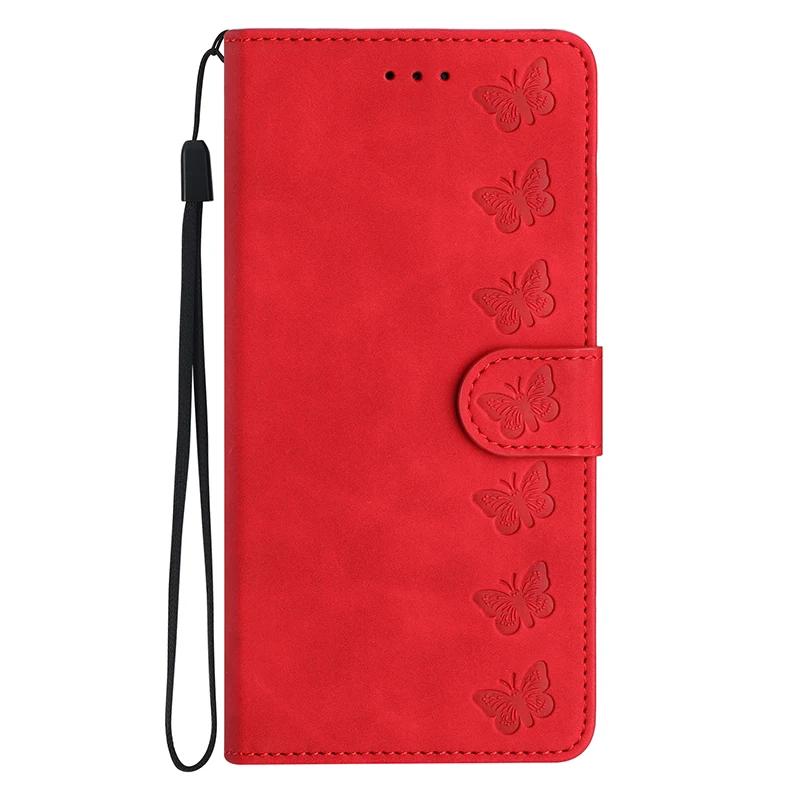 Butterflies Flowers PU Leather Case For iPhone 16 15 14 Plus 13 12 11 Pro Max X XR XS Max 10 Flip Wallet Cover Card Holder Strap