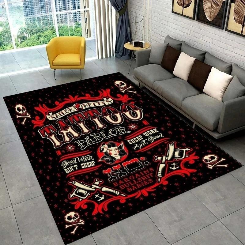Tattoo Studio Carpet Mystic Witchcraft Carpet for Living Room Decorations Sofa Table Large Area Rugs Tattoo Studio Doormat Decor
