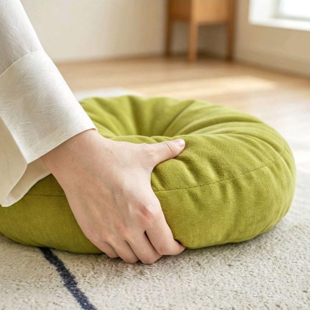 Soft Round Floor Pillow Thick Cushion Pad Supportive Meditation Pillow Zen Home Decor