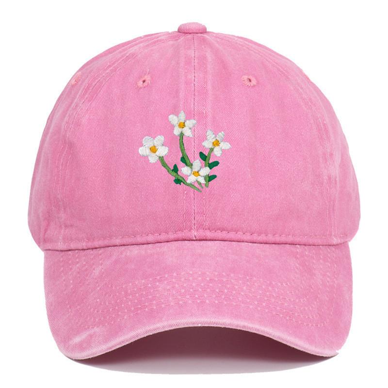 Floral Embroidered Baseball Cap With Curved Brim For Casual Style