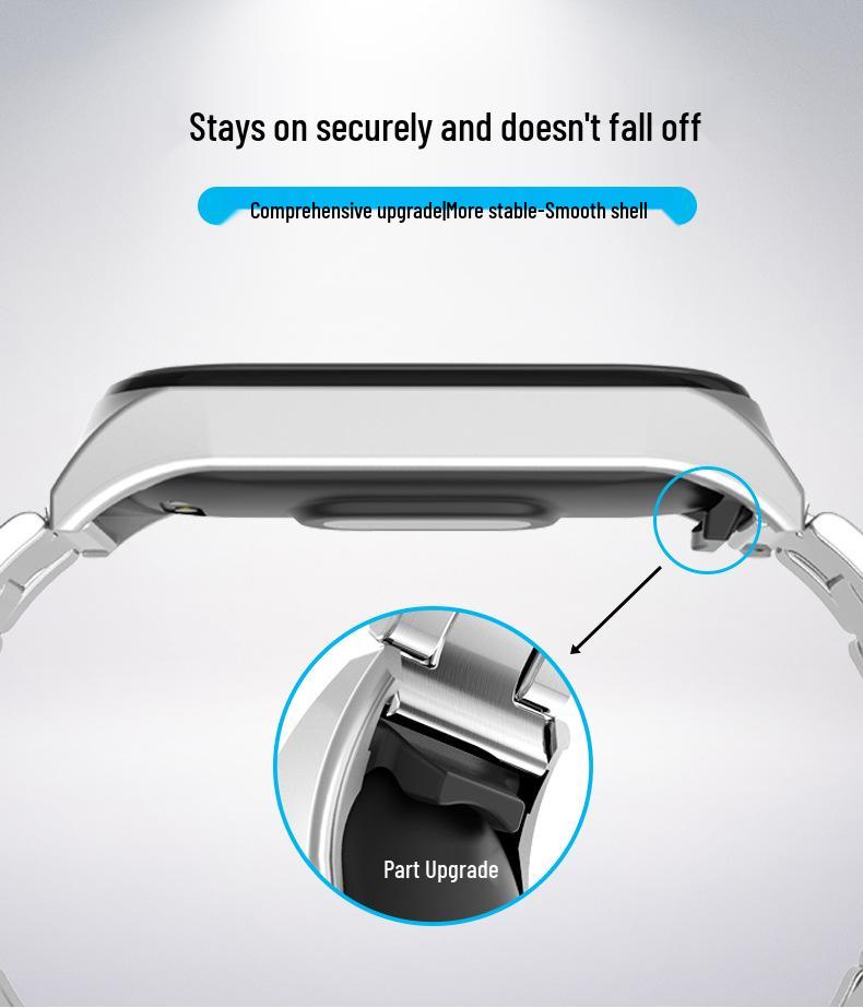 Xiaomi Band 7 Compatible Three-Bead Solid Stainless Steel Wristband Strap