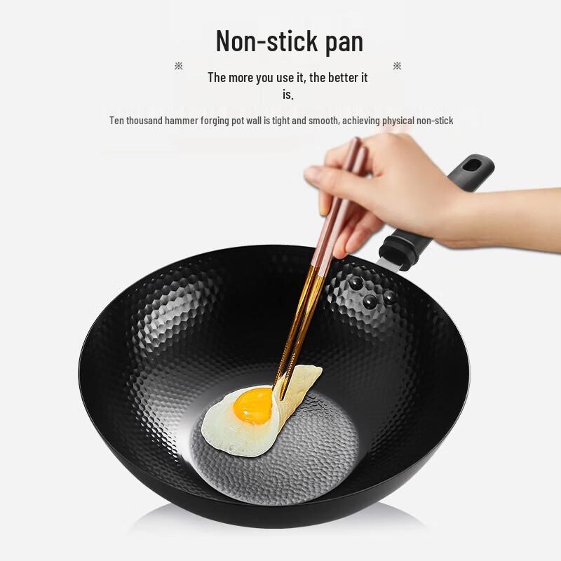 Traditional Hand-Forged Iron Wok