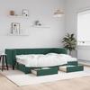 VidaXL Daybed with Trundle and Drawers Dark Green 80x200cm Velvet 3196758