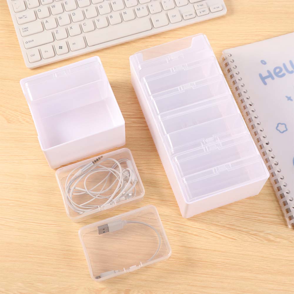 Clear Cable Organizer Box Durable Desktop Cable Organizer Tech Accessories Storage