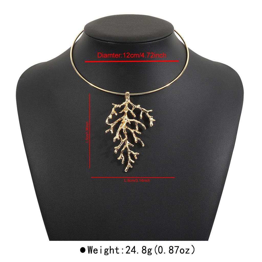 Fashion light luxury personality exaggerated branches coral beach vacation summer niche earrings collar