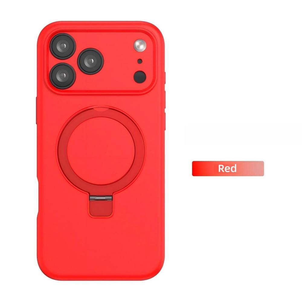 

Magnetic Silicone Kickstand Phone Case For iPhone 17 Pro 16 Plus 15 14 13 17 12 Pro Max Air 16e For Magsafe Ring Holder Coque iPhone Air