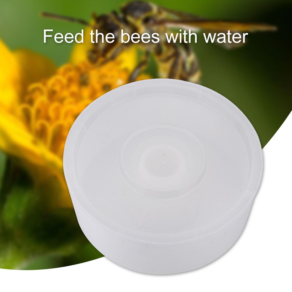 Bee Feeder, Plastic Bee Watering Station Feeders for Hives Beekeeping Supplies Waterer Drinking Bowl for Outside Garden White