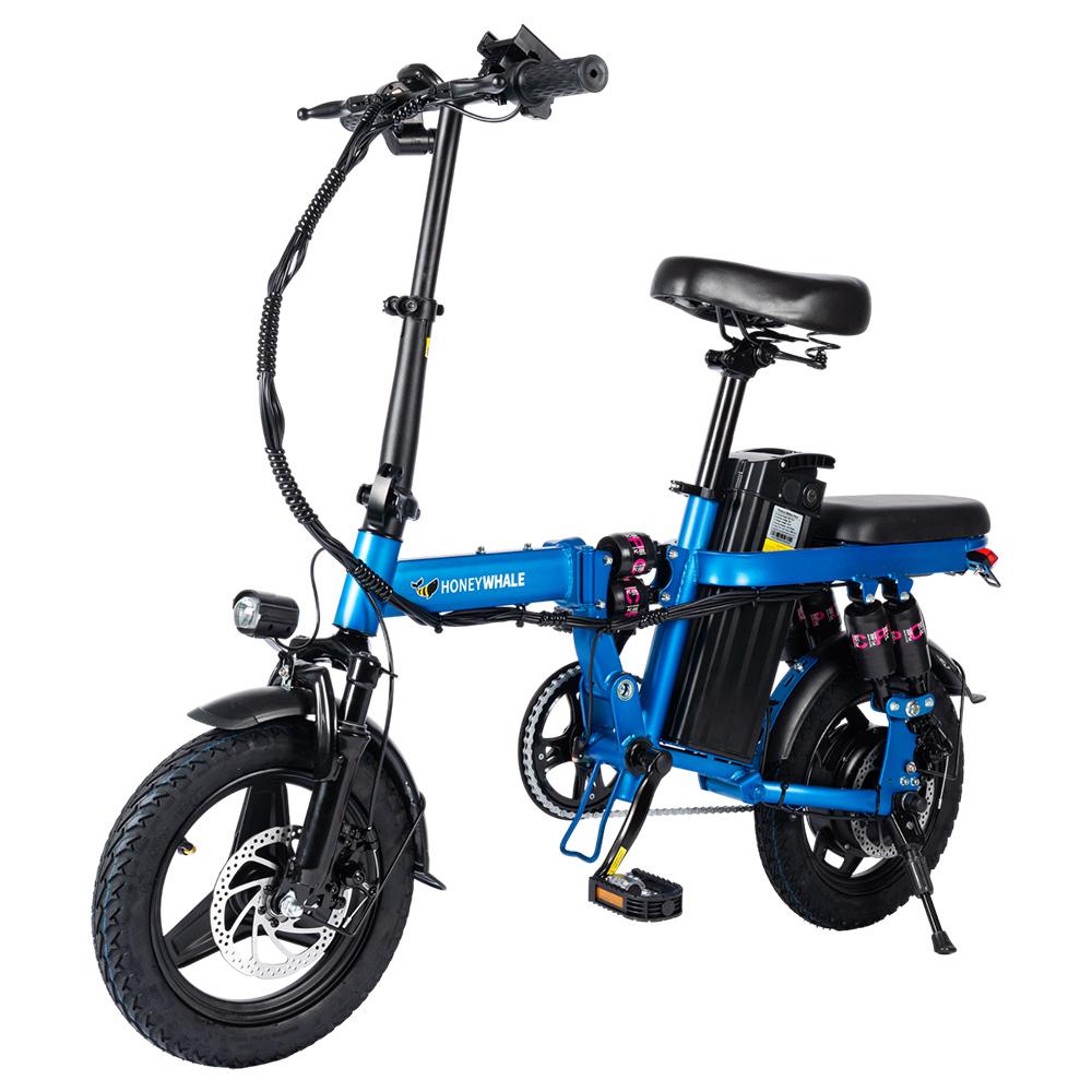 HONEYWHALE S6 Pro-S 14-inch Electric Bike 350W Brushless Motor 25km/h 48V 15Ah Battery 45-55km Range Six Shock Absorber Disc Brakes - Black