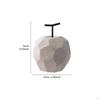 Faceted Tabletop Figurine StoneLike Geometric Black Stem Detail FruitShaped Ornament for