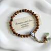 Boho Keramik Perlen Armband für Damen Zartrosa Rund mit Marmor Quadratischen Perlen, Elastisches Dehnbares Design für den Alltag & Geschenk