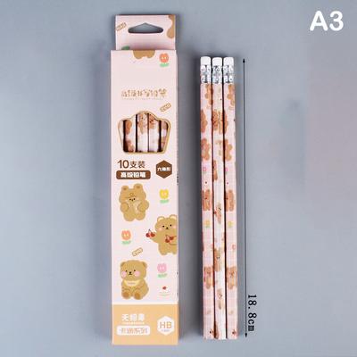 10Pcs Graphite Pencil Set Korean Kawaii Stationery Pencils For Children School Writing Drawing Art Supplies