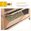 Wooden Rabbit Hutch 112x50x54 cm with Bitumen Roof and 2 Doors for Rabbits and Guinea Pigs
