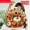 2D Flat, 1pc Round Aluminum Hanging Sign, Rustic Farmhouse Metal Wall Decor - Autumn Harvest Pumpkin & Fall Signs, Seasonal Plaque Suitable for Home
