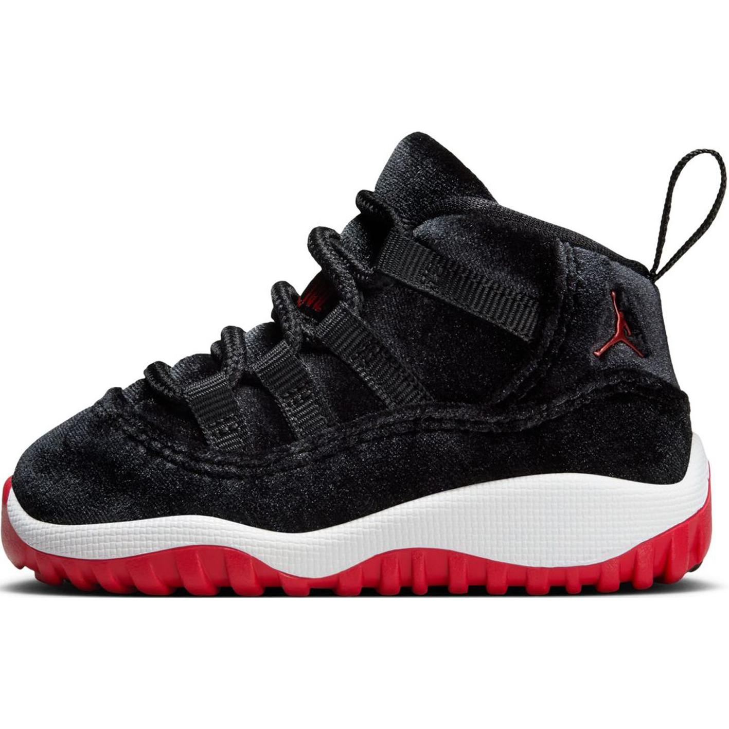 

Новые Jordan Air Jordan 11 Retro Нескользящие Износостойкие Полувысокие Детские Кроссовки Черно-Красные Для Младенцев и Малышей HF7808-061 27
