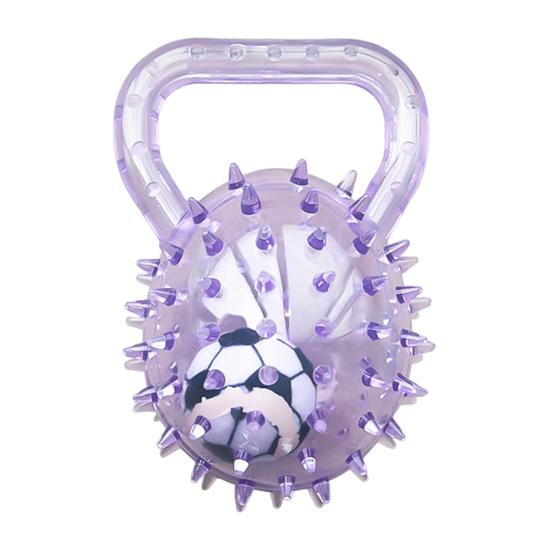 

Dog Calming Ball Squeaky Rubber Chew Toy Interactive Spiky Ball with Handle Toss фиолетовый