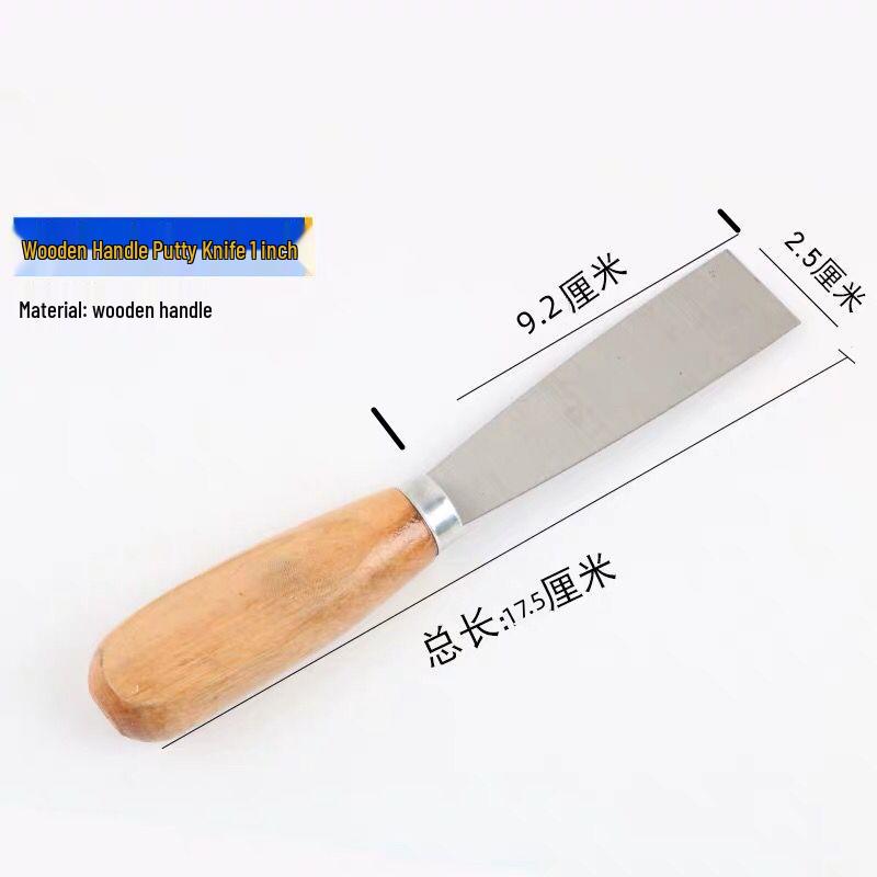 Jinfei Wooden Handle Plastering & Putty Knife, Mud Spreader, Wall Filling Scraper, and Grouting Shovel.