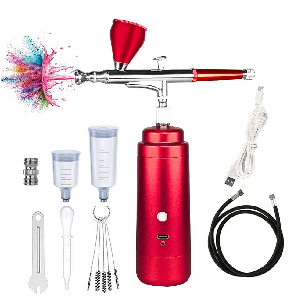 Multifunctional Airbrush Set with Acrylic Paint Spray Gun and Industrial Grade Air Pump for Model Coloring