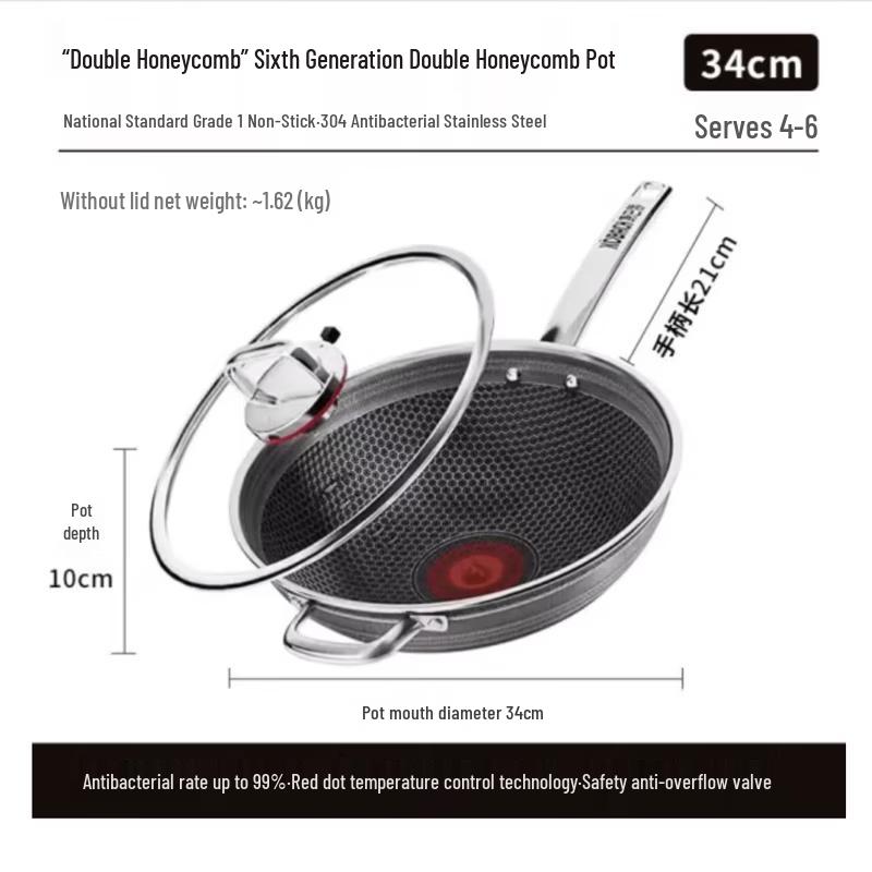 KOBACH 6th Gen Non-Stick Honeycomb Stir-Fry Wok