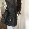 YK Tasche Spice Girl Achseltasche Harajuku Mehrzwecktasche Reißverschluss Lokomotive Tasche weiches PU-Leder Schulter-Crossbody-Handtasche