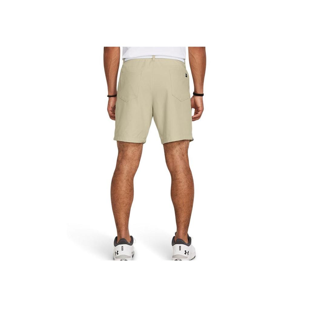 Under Armour Drive Deuces Solid Color Casual Comfortable Straight Leg Golf Training Mid Rise Athletic Shorts Men Shorts Dusty-Pink Gray 1383157-273