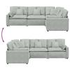 Modular Sofa with Cushions Velvet Light Grey