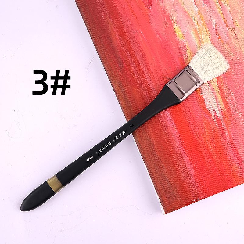 Großes Set flacher Öl- und Acrylmalpinsel aus Schafwolle, weiche Borsten, flacher Kopf