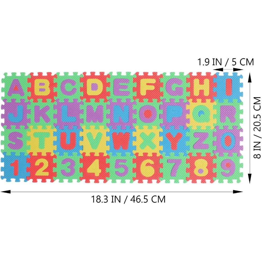 36Pcs Mini Number Alphabet Alphabet Puzzle,Floor Mat for Baby, Foam Puzzle Play Table Mat,Alphabet Mat Play Mats for Toddlers