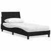 VidaXL Lit avec matelas noir 90x190 cm tissu, meuble de chambre à coucher, lit simple, lit à panneaux, sommier, lit avec 3310498