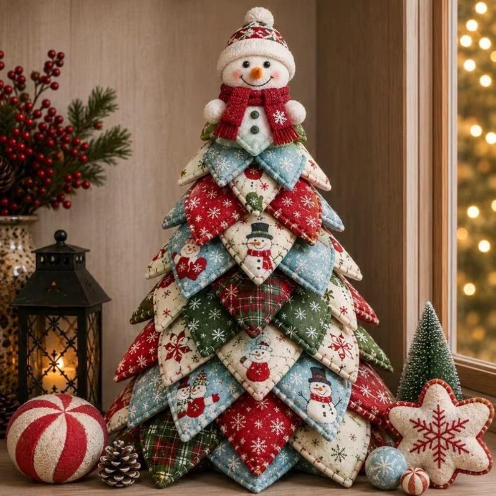 Blumenstoffe Weihnachtsbaum Patchwork-Set Kreatives Design Handgemachtes Dekorations-Kit Heimdekoration