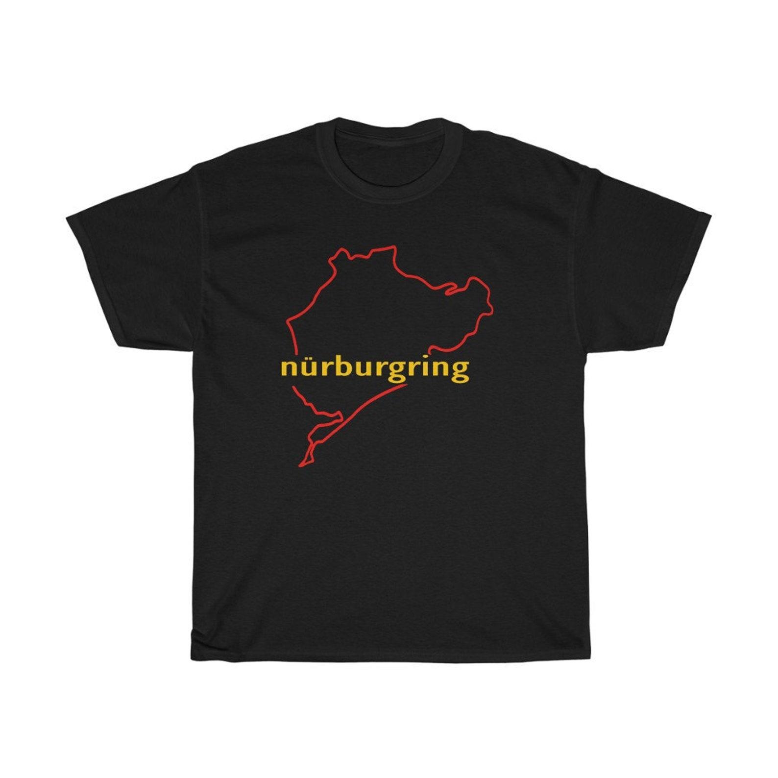 Nurburgring Circuit Track Map Icon Navy Black T-Shirt Size S to 5XL 3XL
