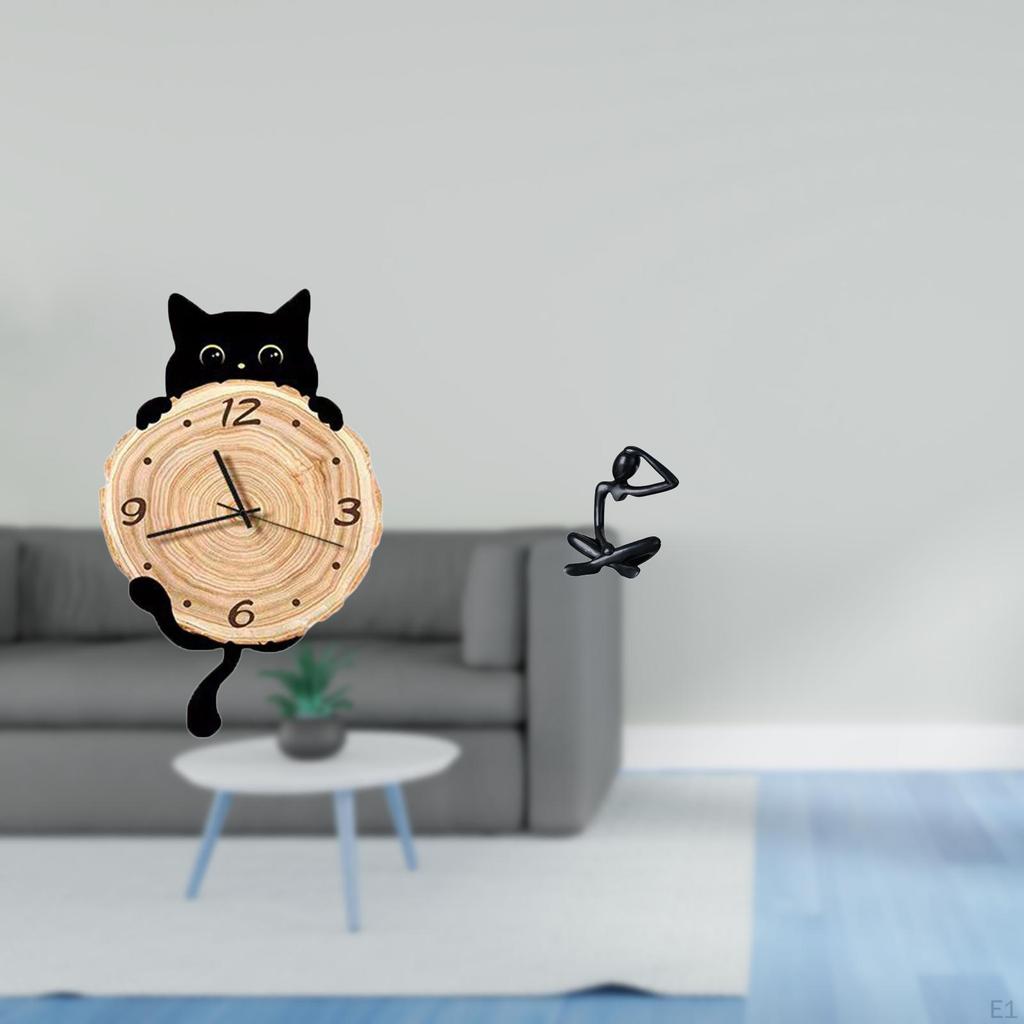 Easy Read Wall Clock Decor Ornament Lightweight No Ticking Modern Sculpture Abstract Statue Tabletop