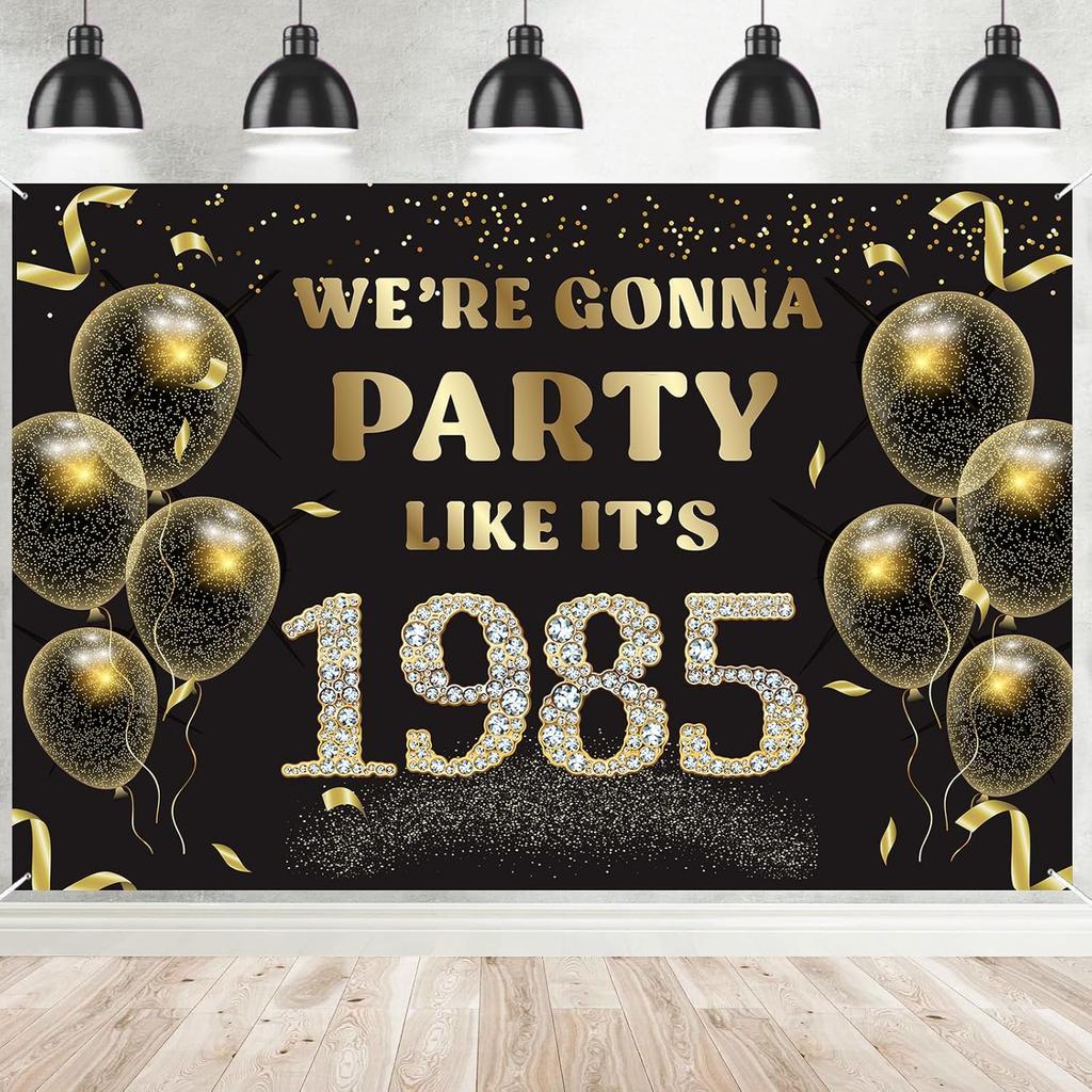 We’re Gonna Party Like It’s 1975 Birthday Banner Backdrop, Cheer To 50 Years Birthday Banner, 50th Birthday Party Supplies for Men Women