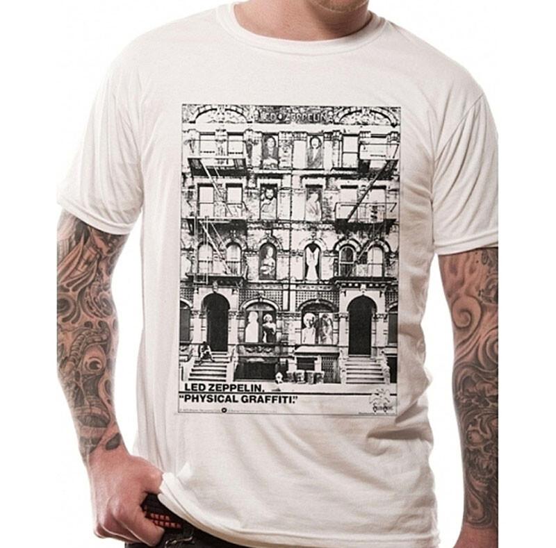 New Led Zeppelin Physical Graffiti Album Official Band T-Shirt badhabitmerch S