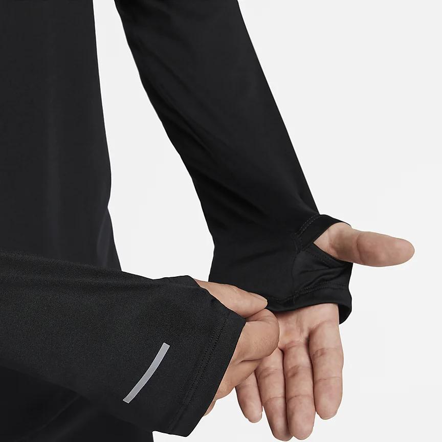 Nike Dri-FIT Letter Stand Collar Half-Zip Quick-Dry Running Leisure Long Sleeve T-Shirt Men Tops Black FN3300-010