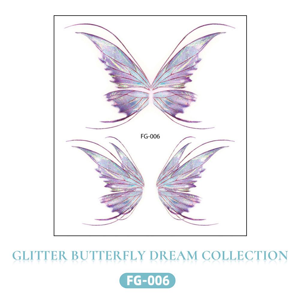Glitter Gradient Butterfly Face & Eyeshadow Temporary Tattoo Stickers